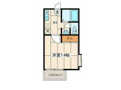 ステージア(1K/1階)の間取り写真