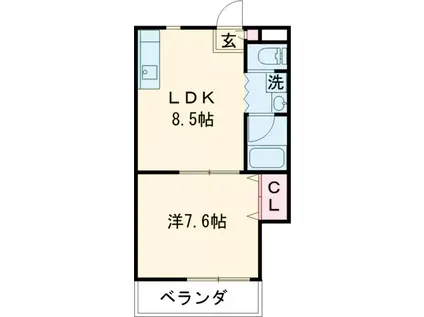 第2成城島田マンション(1DK/1階)の間取り写真