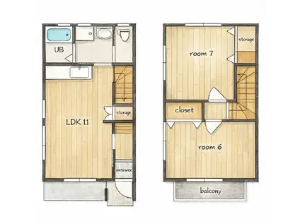 Grandir(2LDK)の間取り写真