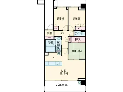 グランドメゾン千歳烏山(3LDK/4階)の間取り写真