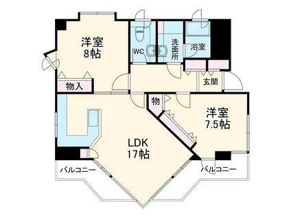 コンドミニアムテレジア(2LDK/2階)の間取り写真