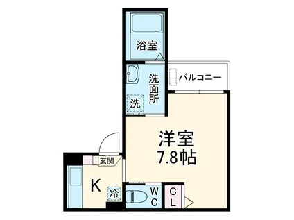 JACK KOFUKASAKU Ⅰ(1K/1階)の間取り写真