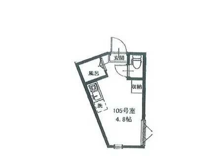 アーバンプレイス南阿佐ヶ谷ⅡA(ワンルーム/1階)の間取り写真