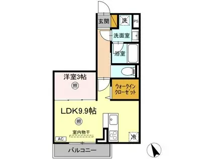 SERENVITA富士崎(1LDK/3階)の間取り写真