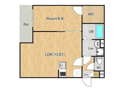 ジーメゾン八王子千人町サウス(1LDK/1階)の間取り写真