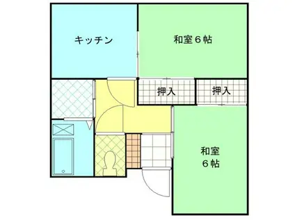 コーポ矢口(2DK/2階)の間取り写真