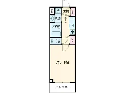 ブライズ世田谷桜丘(1K/1階)の間取り写真