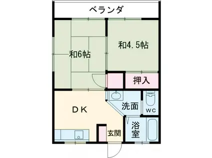 第3四季荘(2DK/2階)の間取り写真