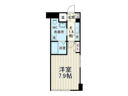 ラビバーレ阪東橋(1K/2階)の間取り写真