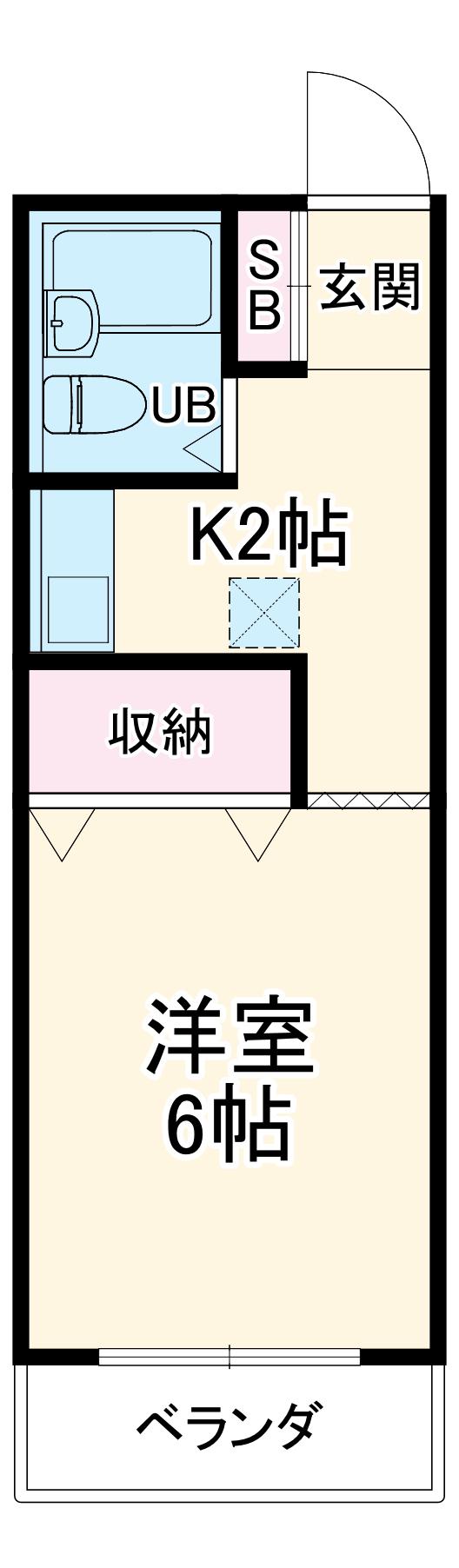 リバーハイム1(1K/3階)の間取り写真