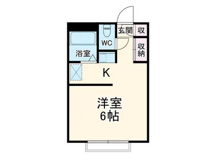 グランハイムさくらC(1K/1階)の間取り写真