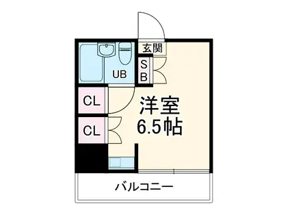 クレストセンバ(ワンルーム/2階)の間取り写真
