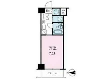 コスモフォーラム三鷹(1K/2階)の間取り写真