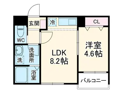リーブルファイン桶川駅(1LDK/1階)の間取り写真