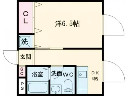 ENSOLEILLE(1K/2階)の間取り写真