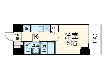 S-RESIDENCE松戸IRISE(1K/12階)の間取り写真