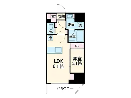 SYFORME OMIYA(1LDK/5階)の間取り写真