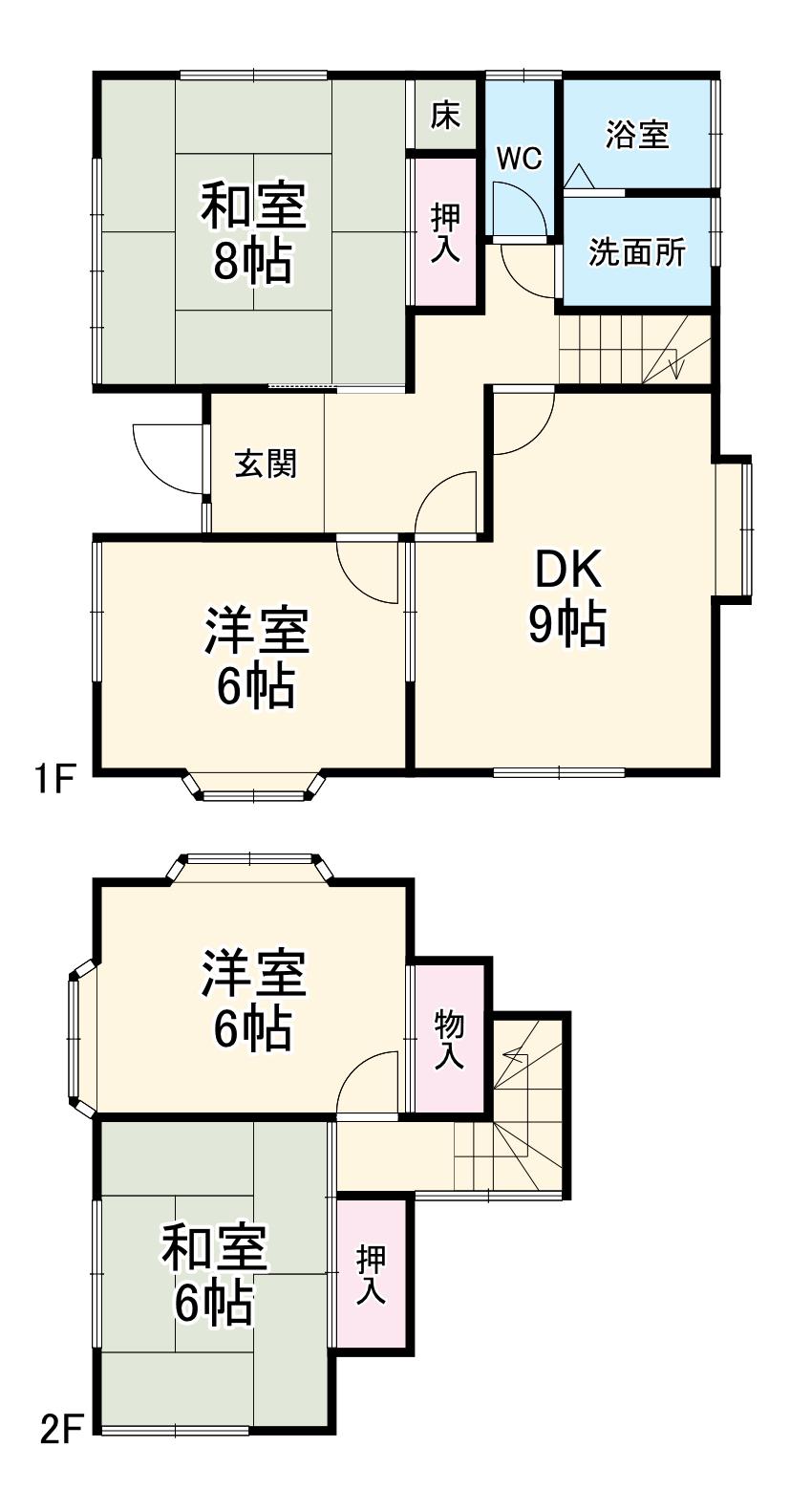 総武本線 成東駅 徒歩44分 2階建 築37年(4DK)の間取り写真