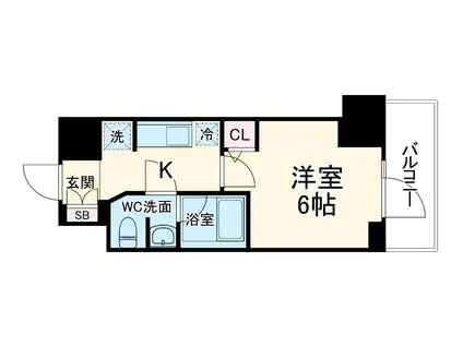 S-RESIDENCE松戸LICHT(1K/5階)の間取り写真
