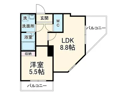BROOKLYNBASE26TH(1LDK/地下階)の間取り写真