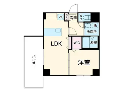 RESPIRE与野(1LDK/3階)の間取り写真