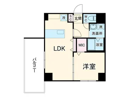 RESPIRE与野(1LDK/9階)の間取り写真