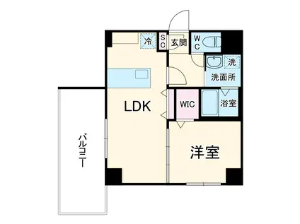 RESPIRE与野(1LDK/10階)の間取り写真