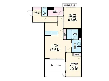 カスケード(2LDK/1階)の間取り写真