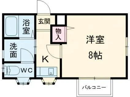 CASAカトレス(1K/2階)の間取り写真