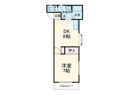 ミヤ桜木(1DK/1階)の間取り写真