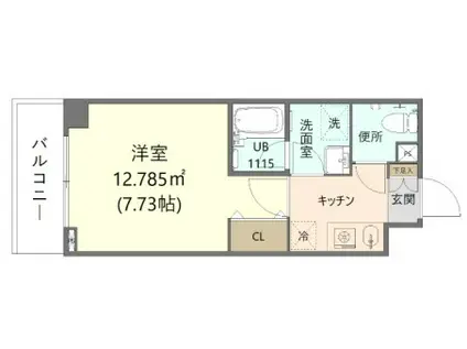 DAIWA TERRACE 府中(1K/3階)の間取り写真