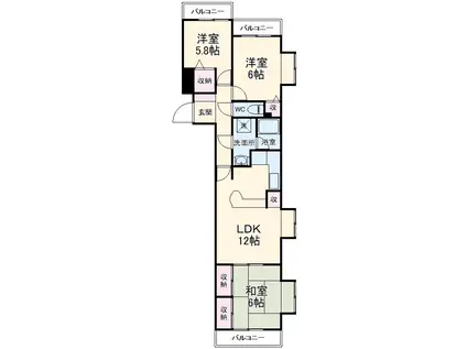 アーガスヒルズ70(3LDK/4階)の間取り写真