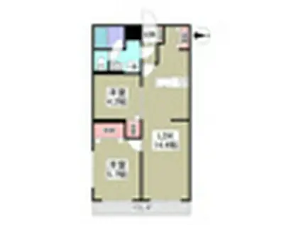 セントラルステージ(2LDK/1階)の間取り写真