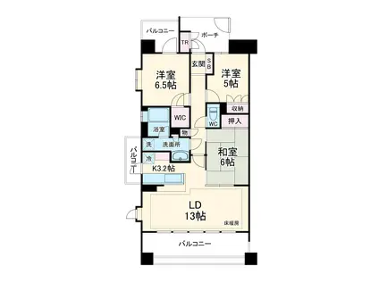 リーデンススクエアザシーズ(3LDK/5階)の間取り写真