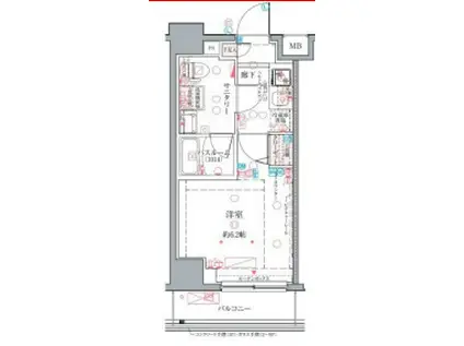 クレヴィスタ綾瀬(1K/3階)の間取り写真