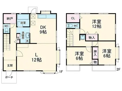 名古屋市東山線 覚王山駅 徒歩7分 2階建 築39年(3SLDK)の間取り写真
