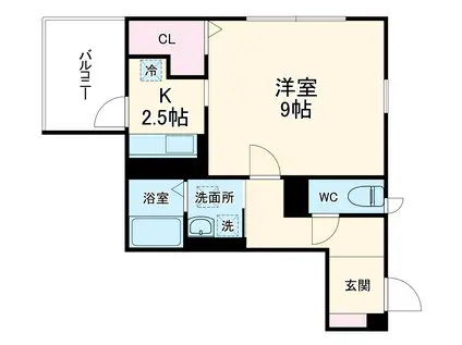 CARPE DIEM(1K/2階)の間取り写真