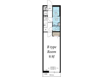 リブリ・ソレアード(1K/3階)の間取り写真