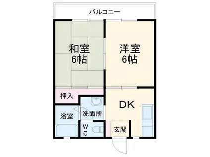 ディアスSK(2DK/1階)の間取り写真
