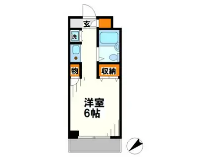 ケイズ八王子(ワンルーム/8階)の間取り写真