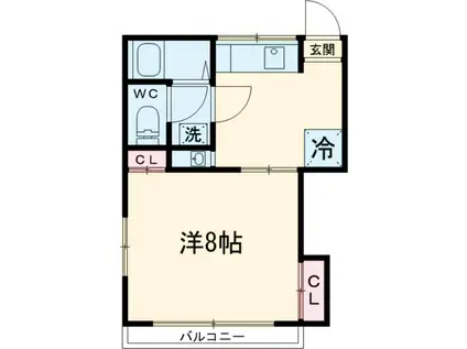 広田ハイツ1(1DK/1階)の間取り写真