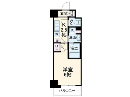 ハーモニーレジデンス武蔵小杉♯002(1K/7階)の間取り写真