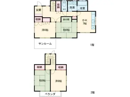 小田急電鉄小田原線 鶴川駅 徒歩4分 2階建 築26年(4DK)の間取り写真