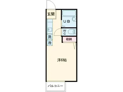 ウェステリアⅡ(1K/2階)の間取り写真