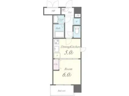 コンフォートリヴ戸塚(1DK/4階)の間取り写真