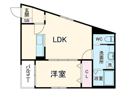 THE GARDEN 金山(1LDK/3階)の間取り写真