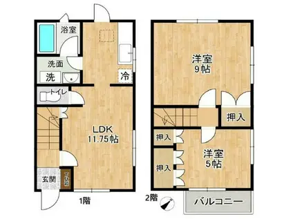 中町メゾネット貸家(2LDK)の間取り写真