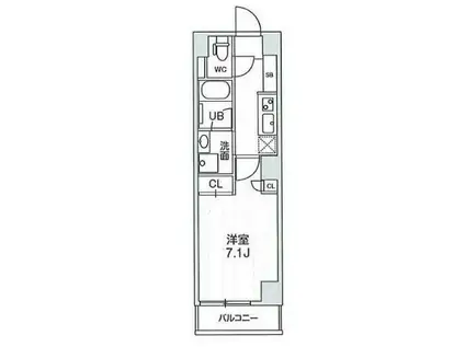四谷坂町レジデンス(1K/6階)の間取り写真