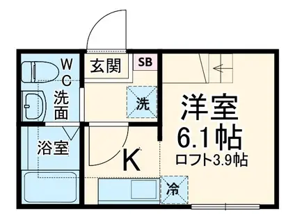 ハーミットクラブ日吉Ⅱ(ワンルーム/2階)の間取り写真