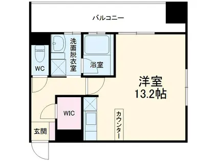 オパールマンション(ワンルーム/10階)の間取り写真